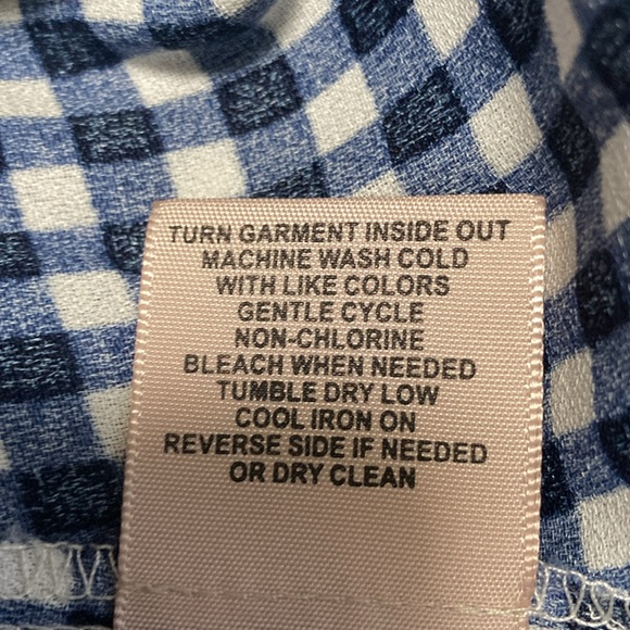 Philosophy Blue Gingham Button-Down Dress Plaid Short Sleeve Sz S - Picture 14 of 14